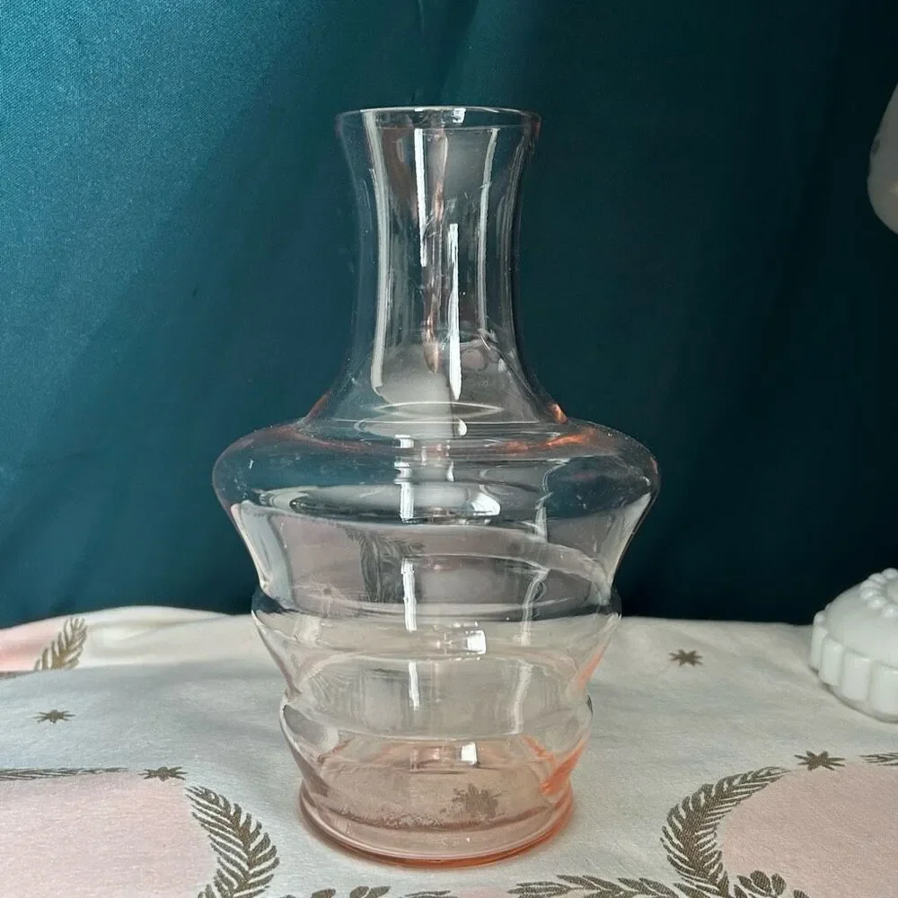 Vintage MCM Tiffin-Franciscan Blush Pink Tunble-Up Decanter Vase